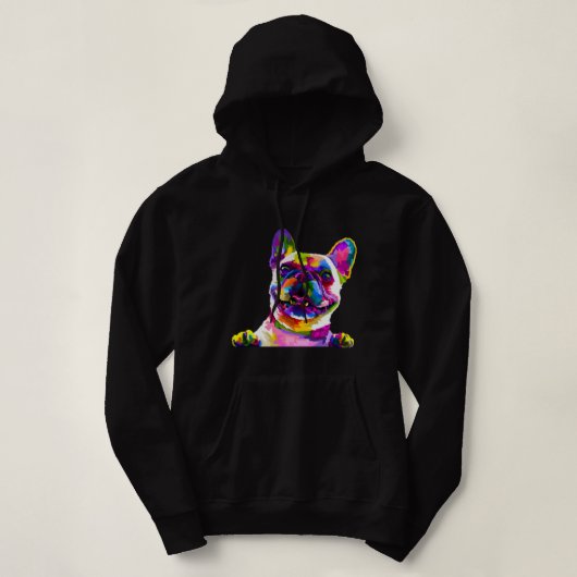 Frenchie French Bulldog Pop Art Portrait Bouledogu Hoodie (Design voorkant)