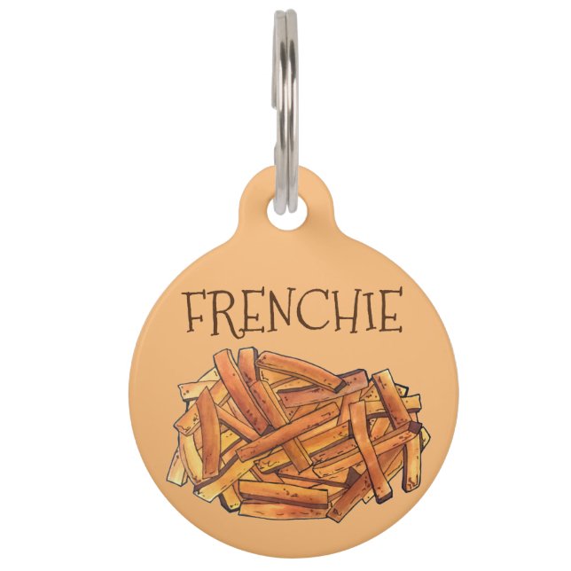 FRENCHIE French Fry Steak Fries Fried Potatives Huisdierpenning (Voorkant)