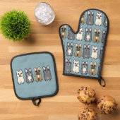 Frenchie Friends Ovenwant & Pannenlap Set (Top down)
