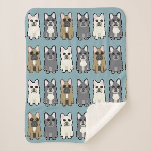 Frenchie Friends Sherpa Deken (Voorkant)