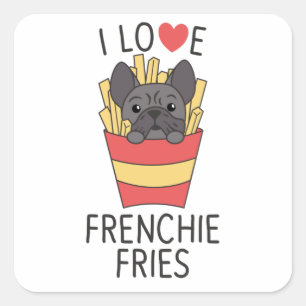 Frenchie Fries - Franse Bulldog Fries Vierkante Sticker