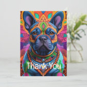 Frenchie Fun Bedankkaart (Staand voorkant)