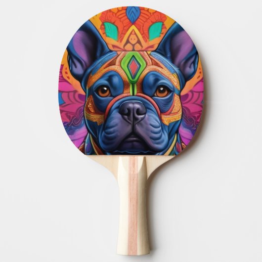 Frenchie Fun Birthday Fantasy Tafeltennisbatje (Voorkant)