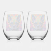Frenchie Fun Birthday Fantasy Wijnglas Zonder Voet (Achterkant)