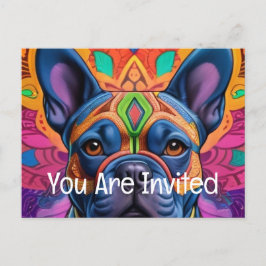 Frenchie Fun Uitnodiging Briefkaart