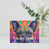 Frenchie Fun Uitnodiging Briefkaart (Staand voorkant)