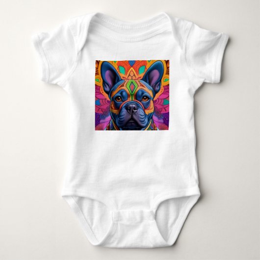 Frenchie Fun Verjaardag Fantasie Romper (Voorkant)