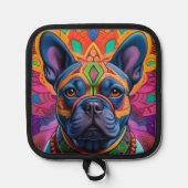 Frenchie Fun Verjaardags Fantasie Pannenlap (Voorkant)