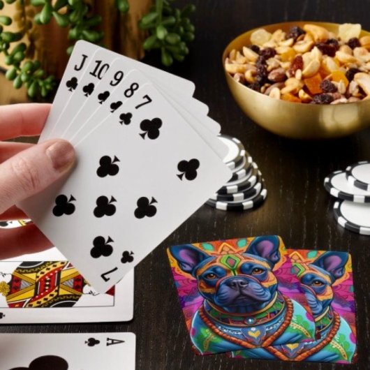 Frenchie Fun Verjaardagsfantasie Pokerkaarten