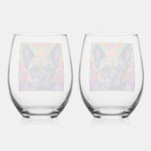 Frenchie Fun Verjaardagsfantasie    Wijnglas Zonder Voet (Achterkant)