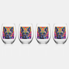 Frenchie Fun Verjaardagsfantasie Wijnglas Zonder Voet