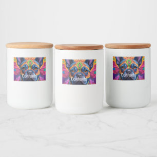 Frenchie Fun Voedselcontainer Etiket