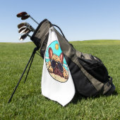 Frenchie Genieten Strand Golfhanddoek (Groen)