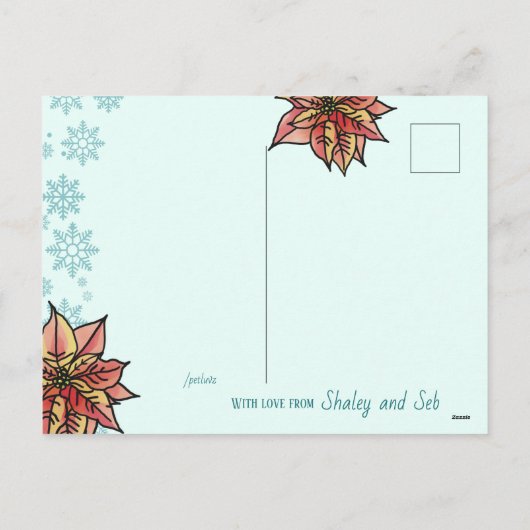 Frenchie gepersonaliseerd voor Kerstmis en Nieuwja Feestdagenkaart (Achterkant)