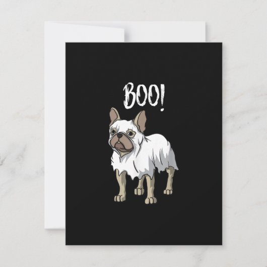 Frenchie Ghost Costume Funny Bulldog Halloween Bedankkaart (Voorkant)