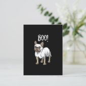 Frenchie Ghost Costume Funny Bulldog Halloween Bedankkaart (Staand voorkant)