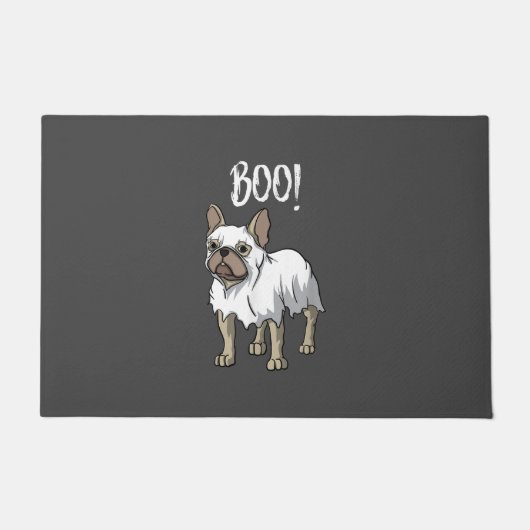 Frenchie Ghost Costume Funny Bulldog Halloween Deurmat (Voorkant)
