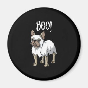 Frenchie Ghost Costume Funny Bulldog Halloween Magneet