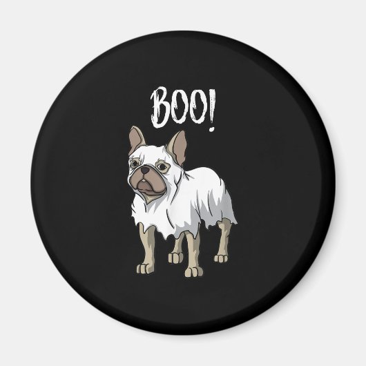 Frenchie Ghost Costume Funny Bulldog Halloween Magneet (Voorkant)