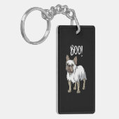 Frenchie Ghost Costume Funny Bulldog Halloween Sleutelhanger (Voorkant Links)