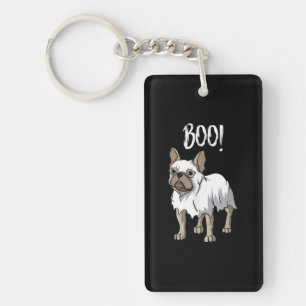 Frenchie Ghost Costume Funny Bulldog Halloween Sleutelhanger