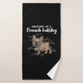 Frenchie Gift | Anatomie van een Franse bulledog G Badhanddoek (Badhanddoek)