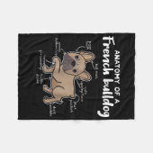 Frenchie Gift | Anatomie van een Franse bulledog G Fleece Deken (Voorkant (Horizontaal))