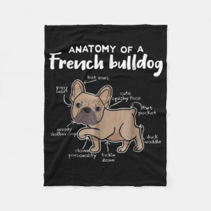 Frenchie Gift   Anatomie van een Franse bulledog G Fleece Deken