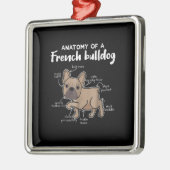 Frenchie Gift | Anatomie van een Franse bulledog G Metalen Ornament (Links)