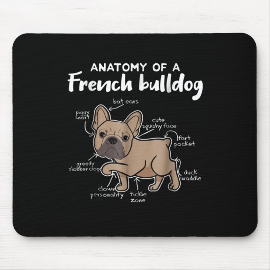 Frenchie Gift | Anatomie van een Franse bulledog G Muismat (Voorkant)