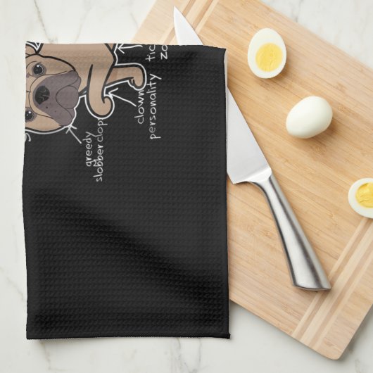 Frenchie Gift | Anatomie van een Franse bulledog G Theedoek (Quarter Fold)