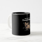 Frenchie Gift | Anatomie van een Franse bulledog G Tweekleurige Koffiemok (Voorkant links)