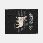 Frenchie Gift | Anatomie van een Franse hond Fleece Deken (Voorkant (Horizontaal))