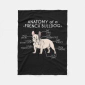 Frenchie Gift | Anatomie van een Franse hond Fleece Deken (Voorkant)
