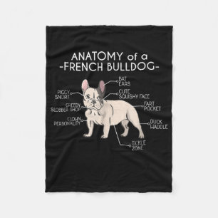 Frenchie Gift   Anatomie van een Franse hond Fleece Deken