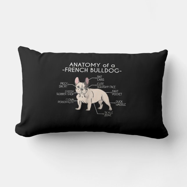 Frenchie Gift | Anatomie van een Franse hond Kussen (Voorkant)