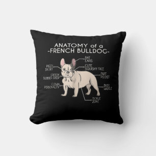 Frenchie Gift Anatomie van een Franse hond Kussen