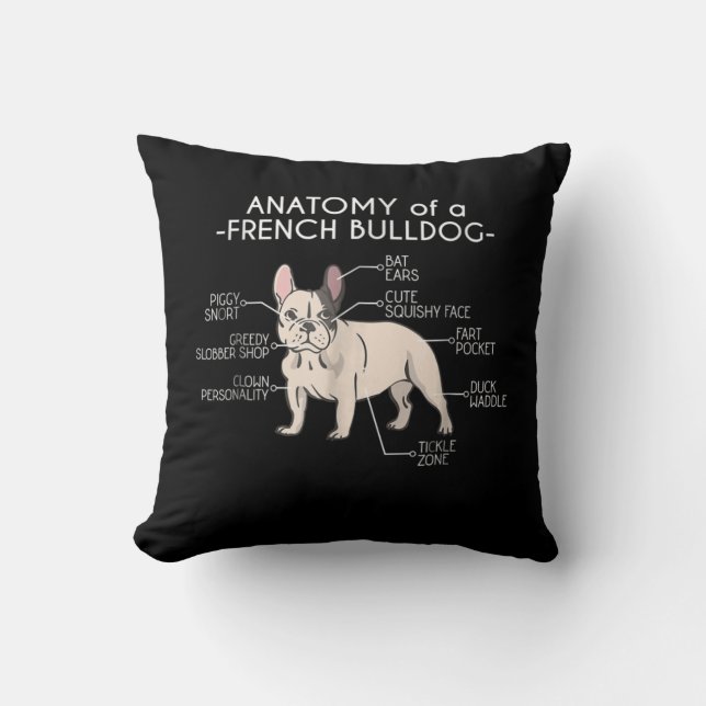Frenchie Gift | Anatomie van een Franse hond Kussen (Voorkant)