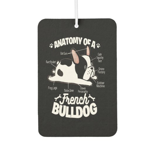 Frenchie Gift | Anatomie van een Franse hond Luchtverfrisser (Voorkant)