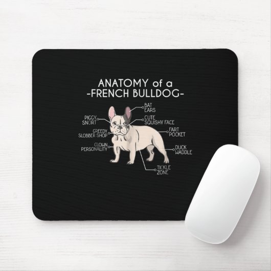 Frenchie Gift | Anatomie van een Franse hond Muismat (Met muis)