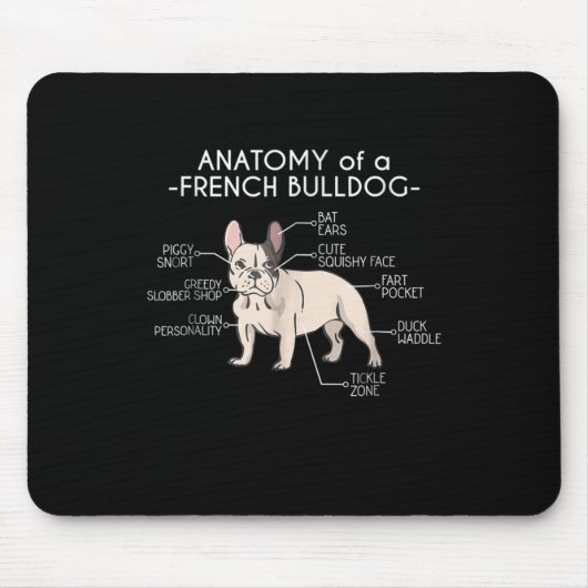 Frenchie Gift | Anatomie van een Franse hond Muismat (Voorkant)
