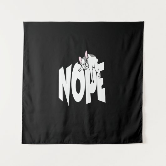 Frenchie Gift | Cute Nope French Bulldog Wandkleed (Voorkant)