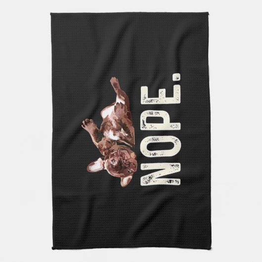 Frenchie Gift | Franse Bulldog Nope. Theedoek (Verticaal)