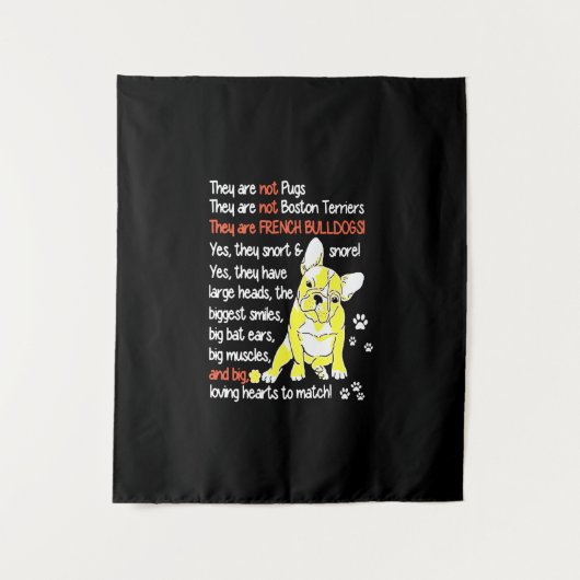 Frenchie Gift | Het zijn Franse bulldogs Gift Wandkleed (Voorkant)