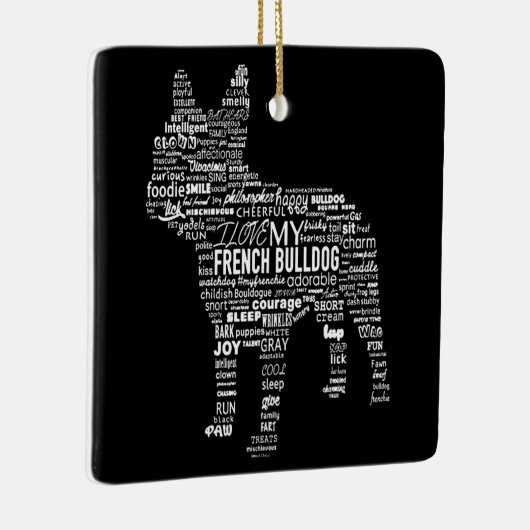 Frenchie Gift | Ik hou van mijn Franse Bull Dog Keramisch Ornament (Rechts)