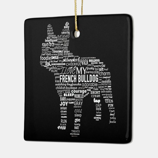 Frenchie Gift | Ik hou van mijn Franse Bull Dog Keramisch Ornament (Links)
