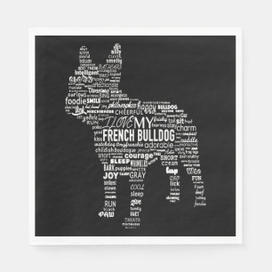 Frenchie Gift Ik hou van mijn Franse Bull Dog Servet