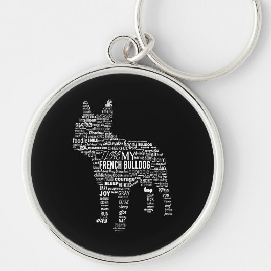 Frenchie Gift | Ik hou van mijn Franse Bull Dog Sleutelhanger (Voorkant)