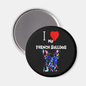 Frenchie Gift | Ik hou van mijn Franse Bulldog Col Magneet (Voorkant / Achterkant)