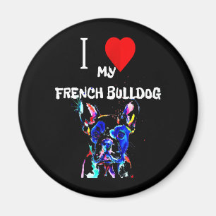 Frenchie Gift Ik hou van mijn Franse Bulldog Col Magneet